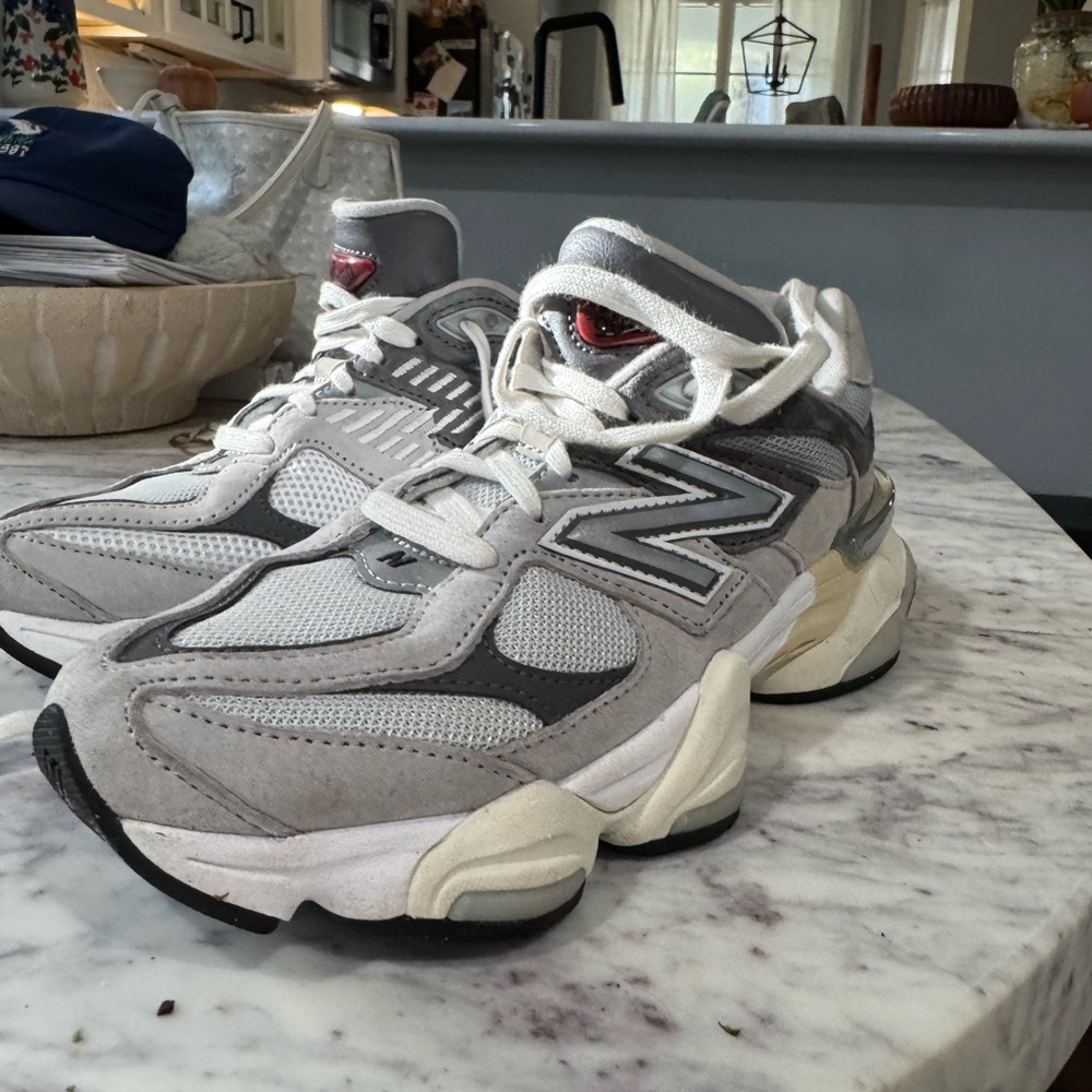 New Balance Light Gray and White Shoes